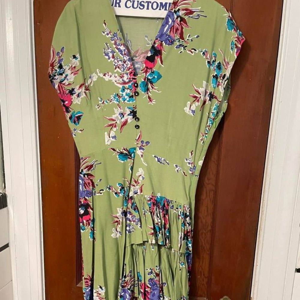 Trashy Diva Sadie Ruffle Dress in Olivine AS-IS